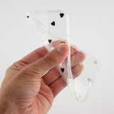 Coque iPhone 16e - Gel petit coeur transparent - Noir