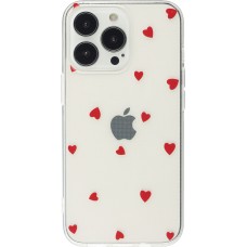 Coque iPhone 16e - Gel petit coeur transparent - Rouge