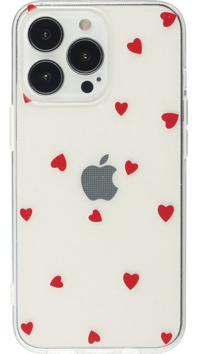 Coque iPhone 14 Pro Max - Gel petit coeur - Rouge