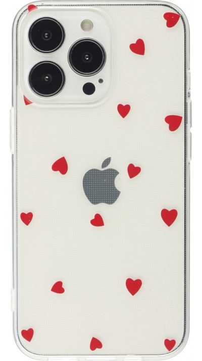 Coque iPhone 13 Pro - Gel petit coeur - Rouge