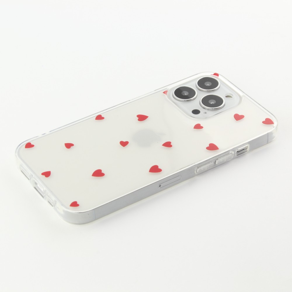 Coque iPhone 16e - Gel petit coeur transparent - Rouge