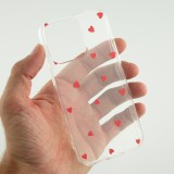 Coque iPhone 16e - Gel petit coeur transparent - Rouge