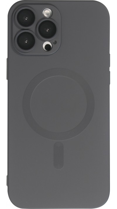 Coque iPhone 13 Pro - Gel souple avec vitre de protection caméra MagSafe - Noir