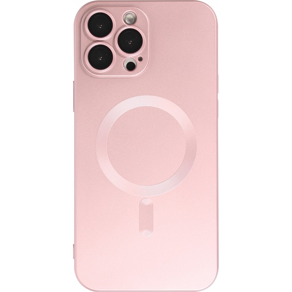 Coque iPhone 15 Pro - Gel souple avec vitre de protection caméra MagSafe - Rose