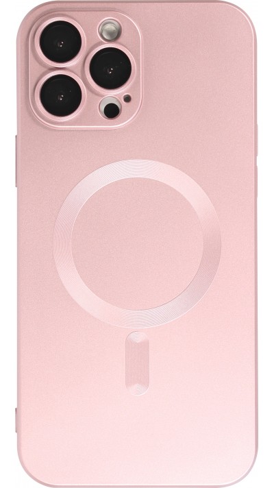 Coque iPhone 13 Pro Max - Gel souple avec vitre de protection caméra MagSafe - Rose