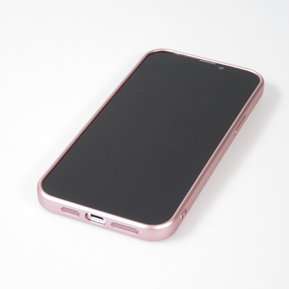iPhone 15 Pro Case Hülle - Gummi weich mit Kameraschutzglas MagSafe - Rosa
