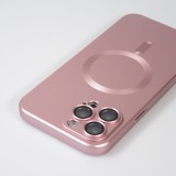 Coque iPhone 15 Pro Max - Gel souple avec vitre de protection caméra MagSafe - Rose