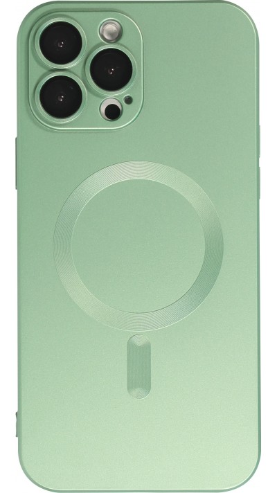 Coque iPhone 15 Pro - Gel souple avec vitre de protection caméra MagSafe - Vert