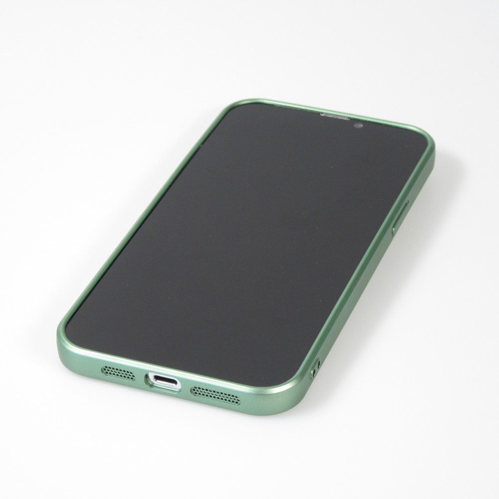 Coque iPhone 15 Pro Max - Gel souple avec vitre de protection caméra MagSafe - Vert