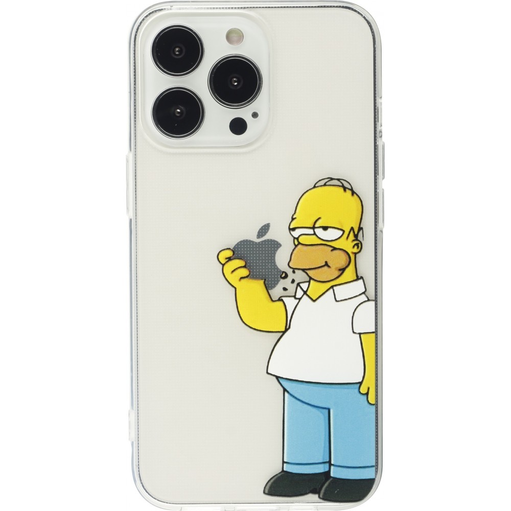 Coque iPhone 14 Pro - Gel cartoon Homer Simpson