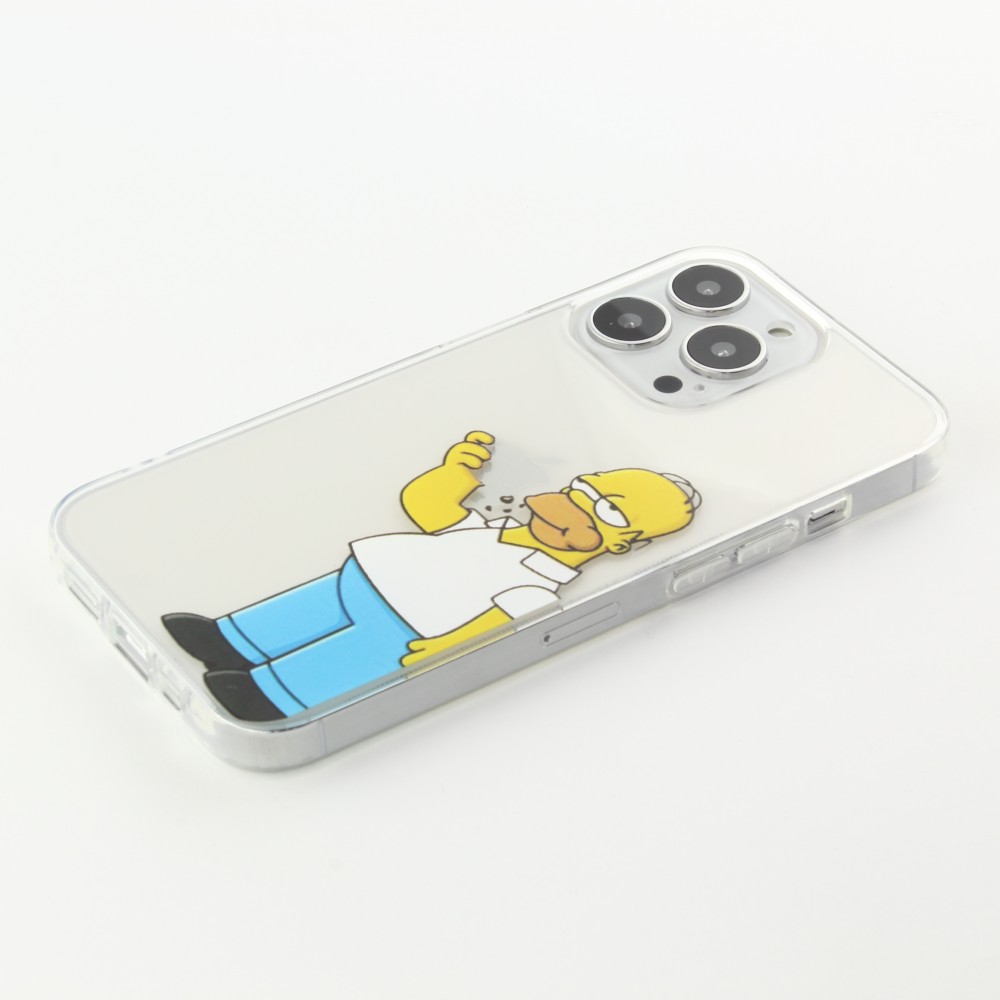 Coque iPhone 15 Pro - Gel cartoon Homer Simpson