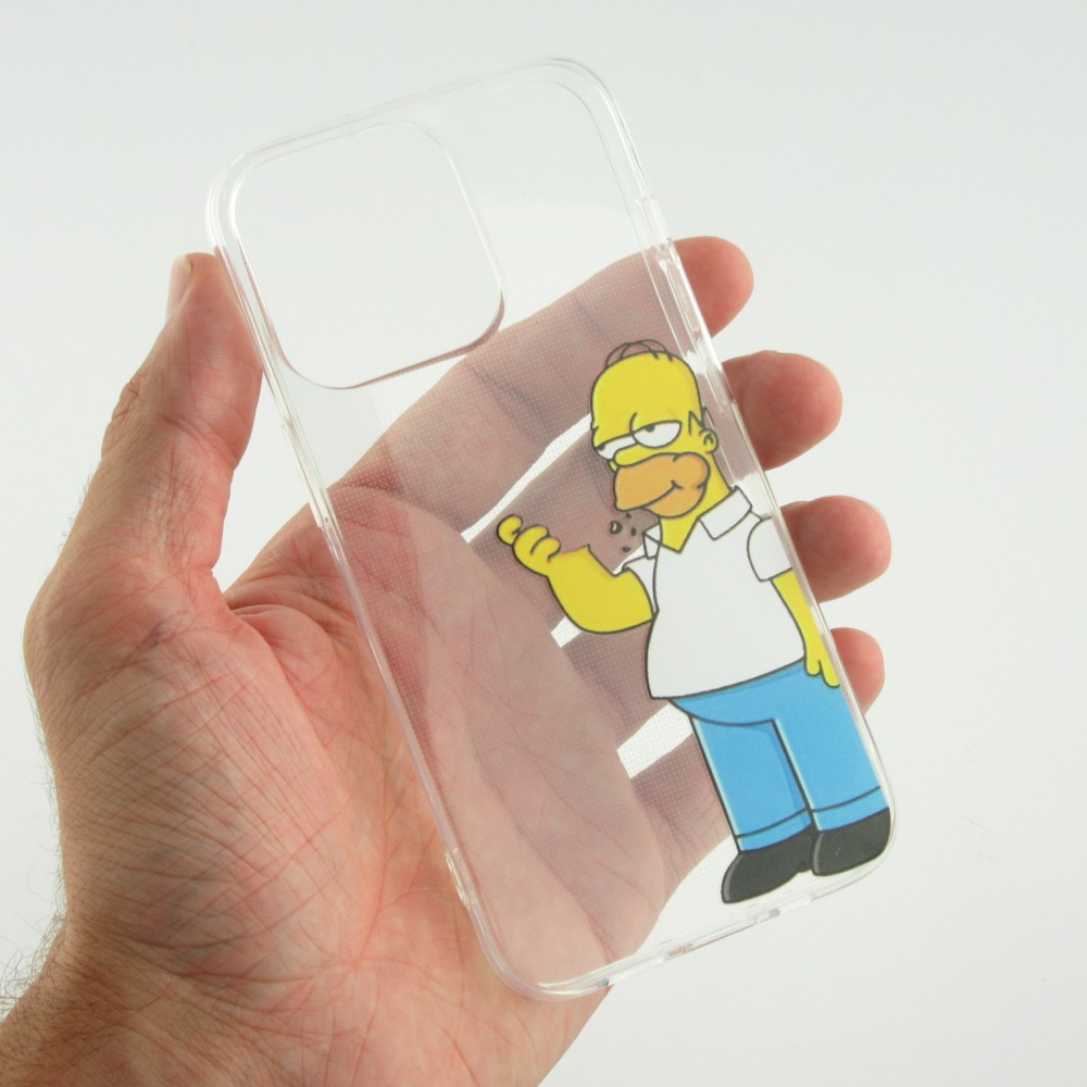 Coque iPhone 14 Pro - Gel cartoon Homer Simpson