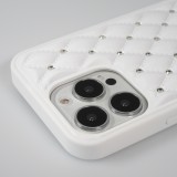 Coque iPhone 13 Pro Max - Luxury Matelassé diamant - Blanc