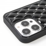 Coque iPhone 13 Pro Max - Luxury Matelassé diamant - Noir