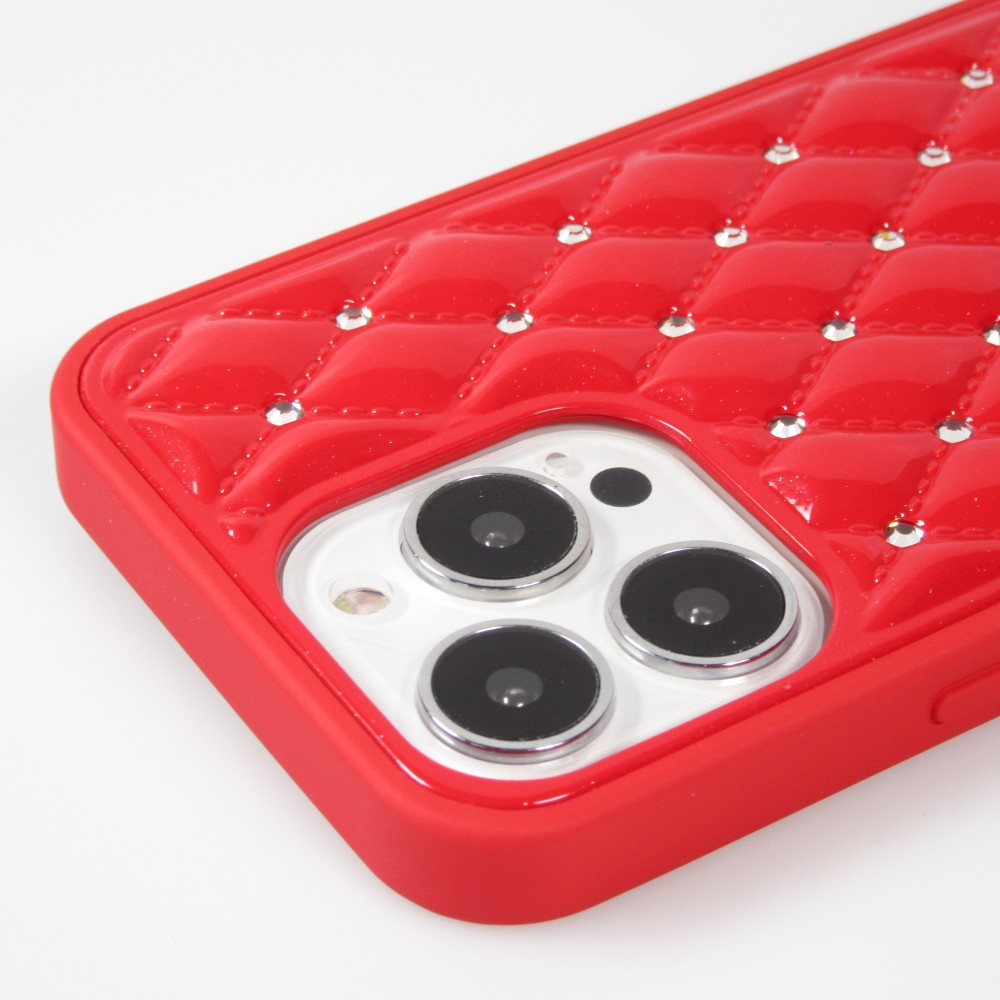 Hülle iPhone 13 Pro Max - Luxury gewölbt Diamant - Rot