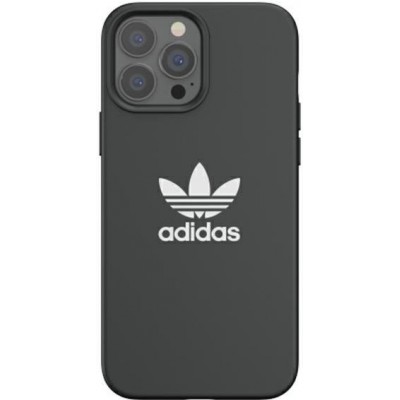 Coque iPhone 13 Pro Max - Adidas silicone soft touch avec logo blanc imprimé - Noir