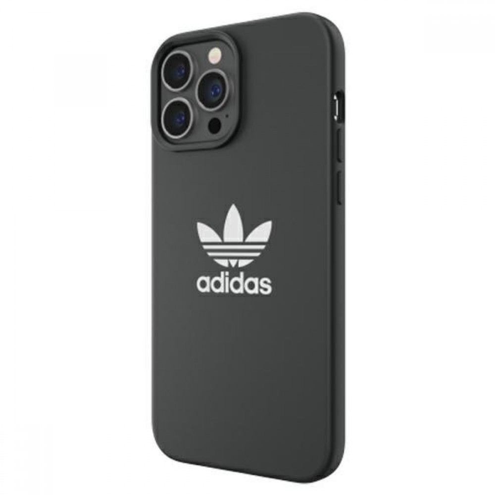 iPhone 13 Pro Max Case Hülle - Adidas Silikon Soft-Touch mit weißem Logoaufdruck - Schwarz