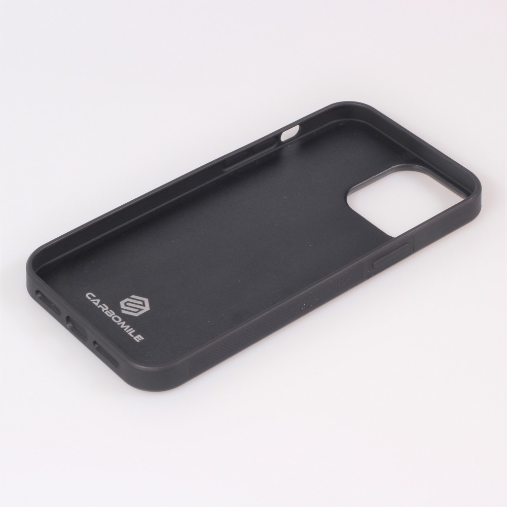 Samsung Galaxy S24 Case Hülle - Carbomile Alcantara und Carbon mit roten Nähten (MagSafe kompatibel)