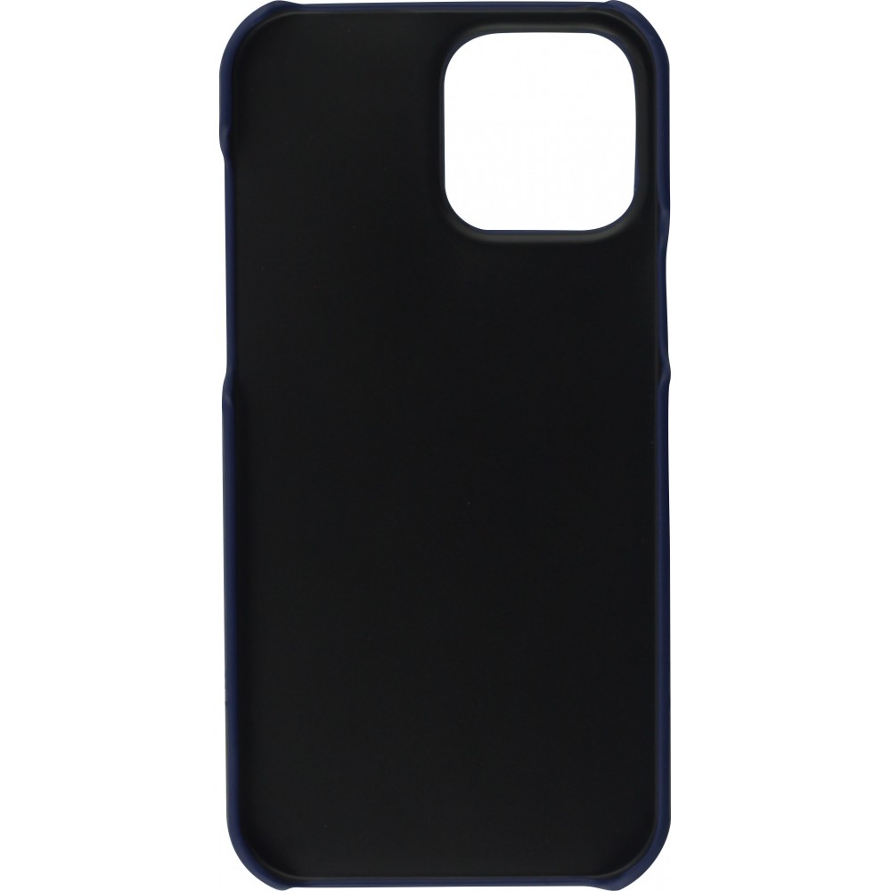 Coque iPhone 13 Pro Max - Double cuir bleu - Noir