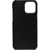 Coque iPhone 13 Pro Max - Double cuir bleu - Noir