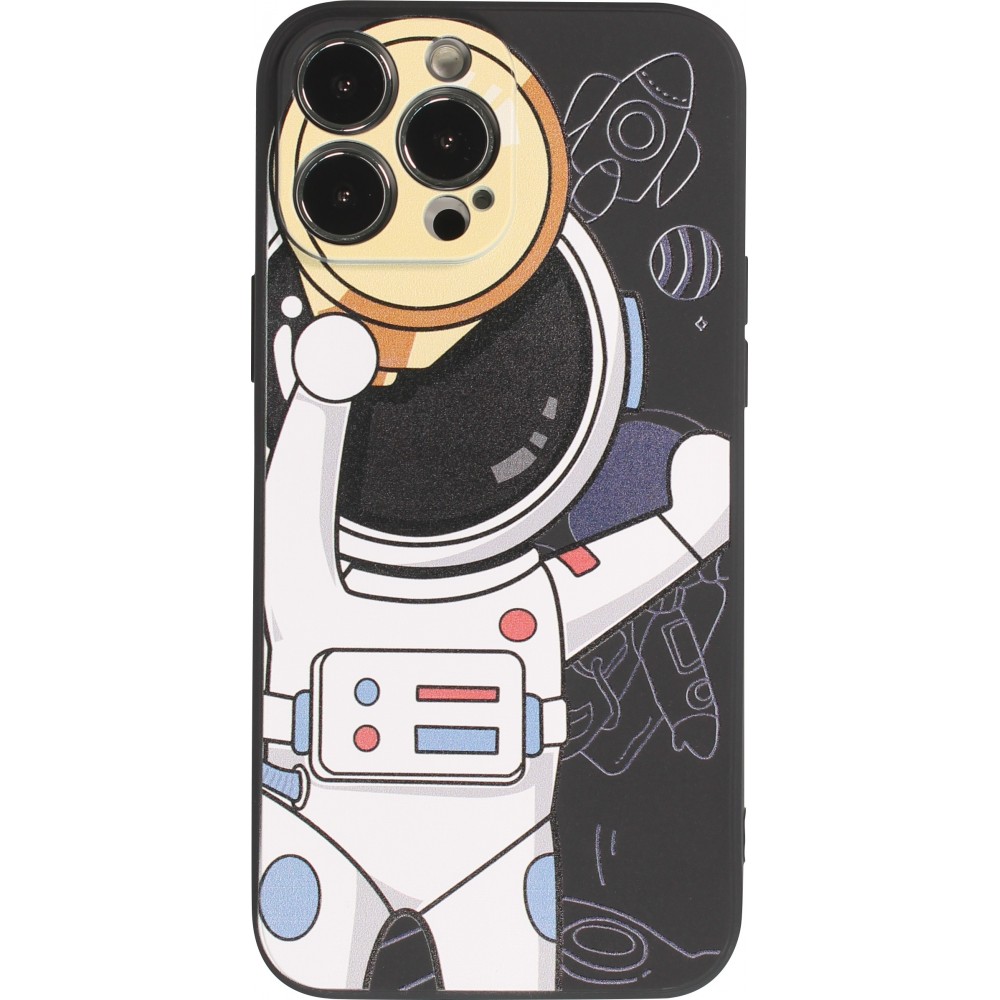 Coque iPhone 13 Pro - Exploring happy Astronaute - Noir