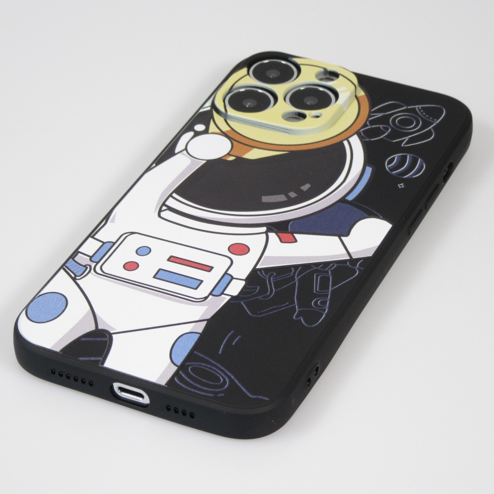 iPhone 13 Pro Case Hülle - Exploring happy Astronaute - Schwarz