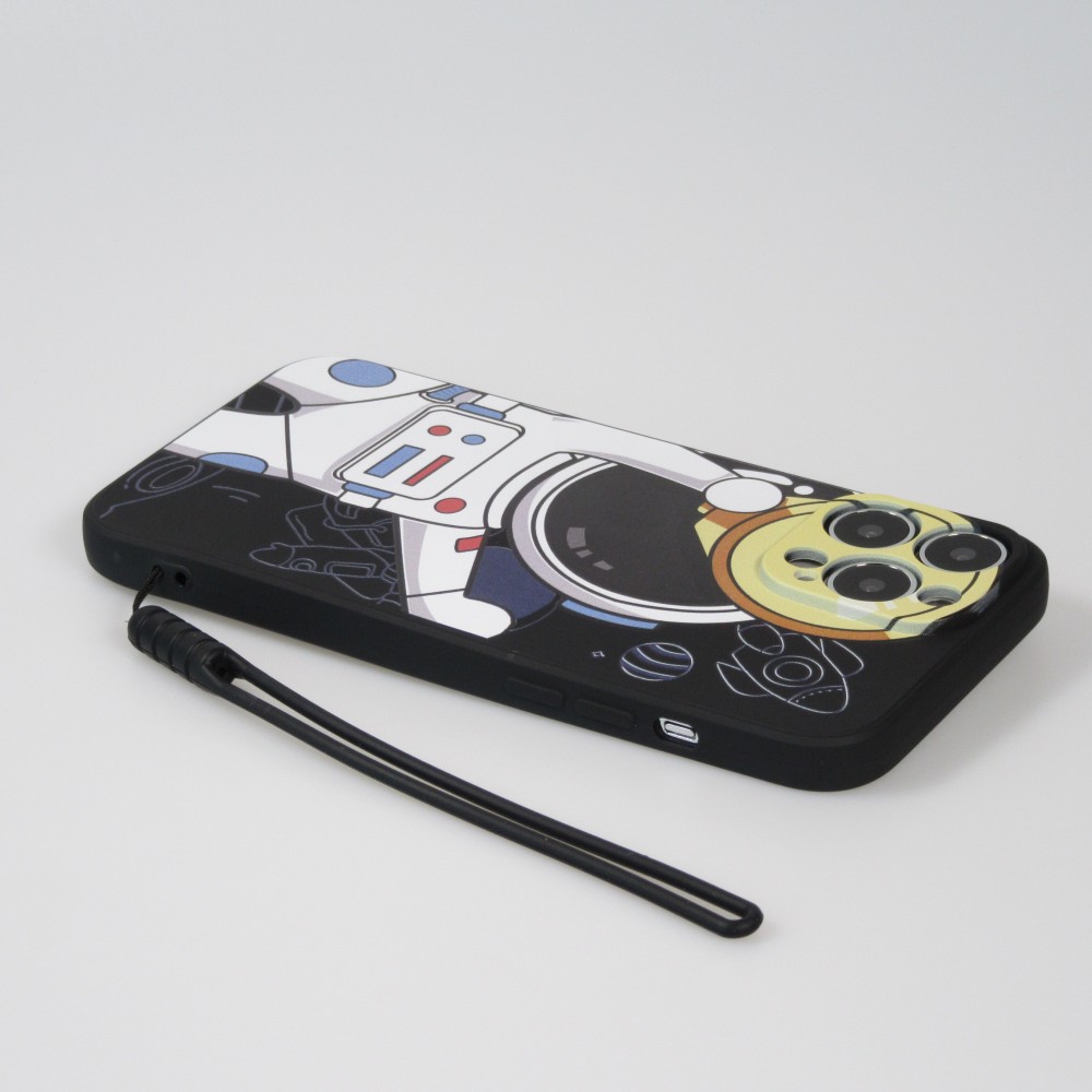 iPhone 13 Pro Case Hülle - Exploring happy Astronaute - Schwarz