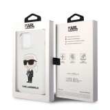 iPhone 13 Pro Max Case Hülle - Karl Lagerfeld schik silikon Soft-Touch - Weiss
