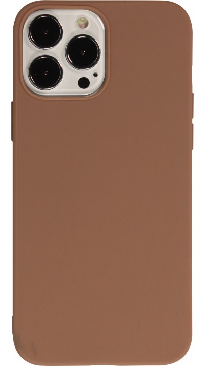 Coque iPhone 15 Pro Max - Silicone Mat - Brun