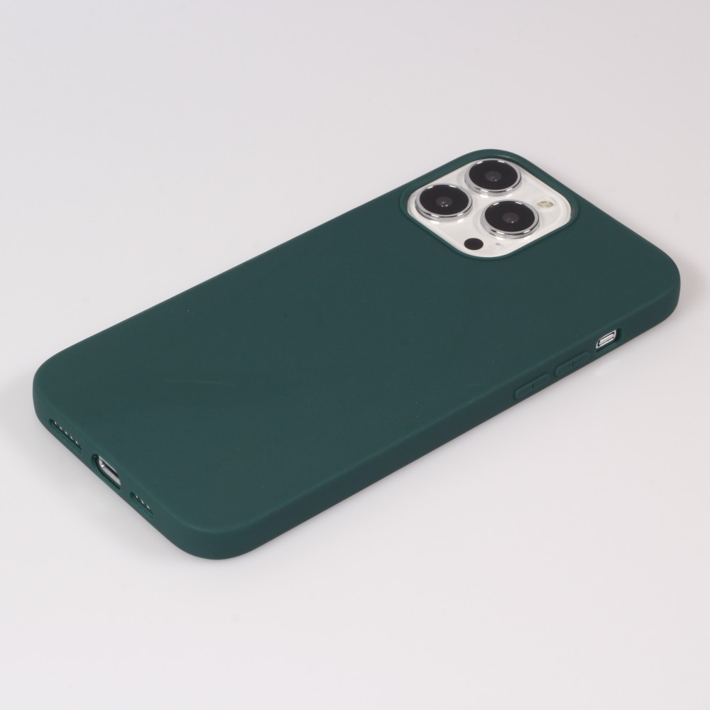 iPhone 13 Pro Max Case Hülle - Silikon Mat - Dunkelgrün