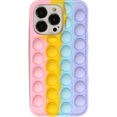 Coque iPhone 13 Pro Max - Silicone jeu éclate bulles anti-stress arc-en-ciel
