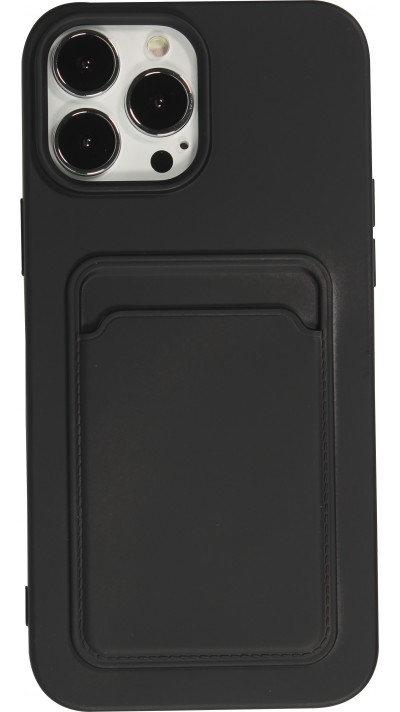 Coque iPhone 13 Pro Max - Soft Touch Porte-carte - Noir