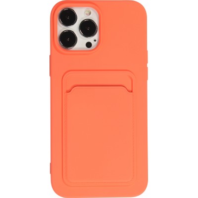 Coque iPhone 13 Pro Max - Soft Touch Porte-carte - Rose saumon