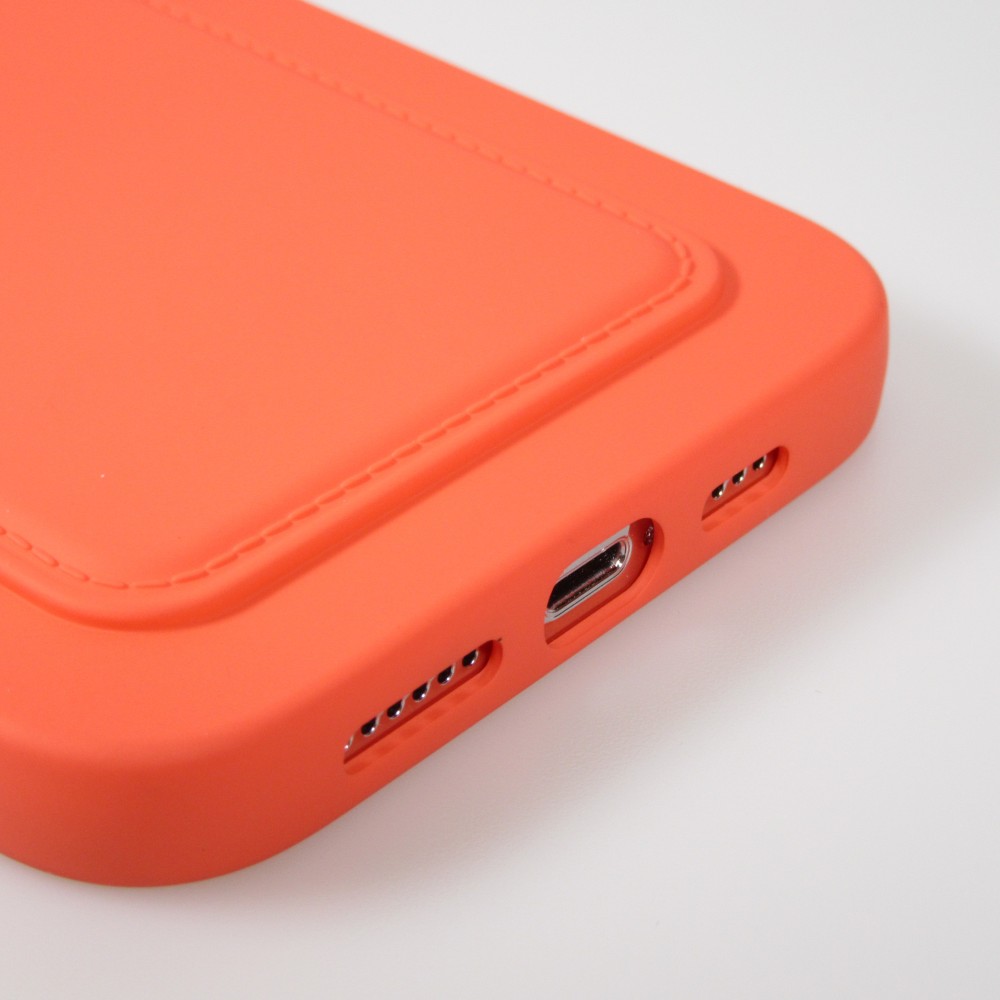 Coque iPhone 13 Pro Max - Soft Touch Porte-carte - Rose saumon