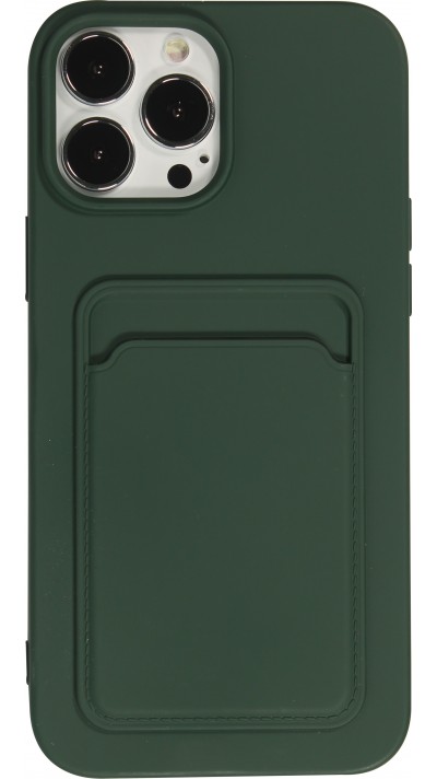 iPhone 13 Pro Max Case Hülle - Soft Touch Kartenhalter - Dunkelgrün