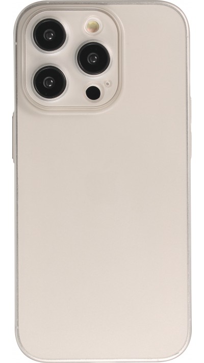 Coque iPhone 14 Pro - plastique ultra fin semi-transparent mat - Gris
