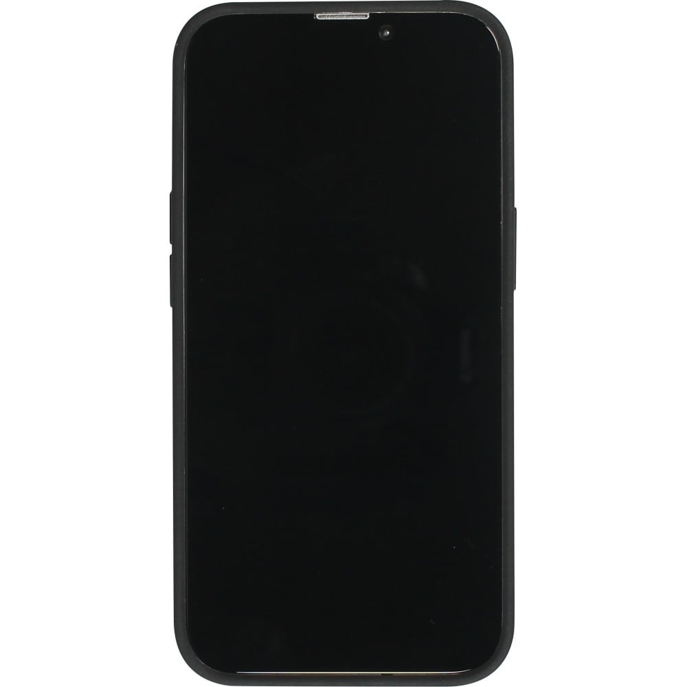 iPhone 13 Pro Max Case Hülle - NOPAAL Hülle aus echtem Kaktusleder mit Silikon Rand TPU - Schwarz