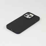 iPhone 13 Pro Max Case Hülle - NOPAAL Hülle aus echtem Kaktusleder mit Silikon Rand TPU - Schwarz