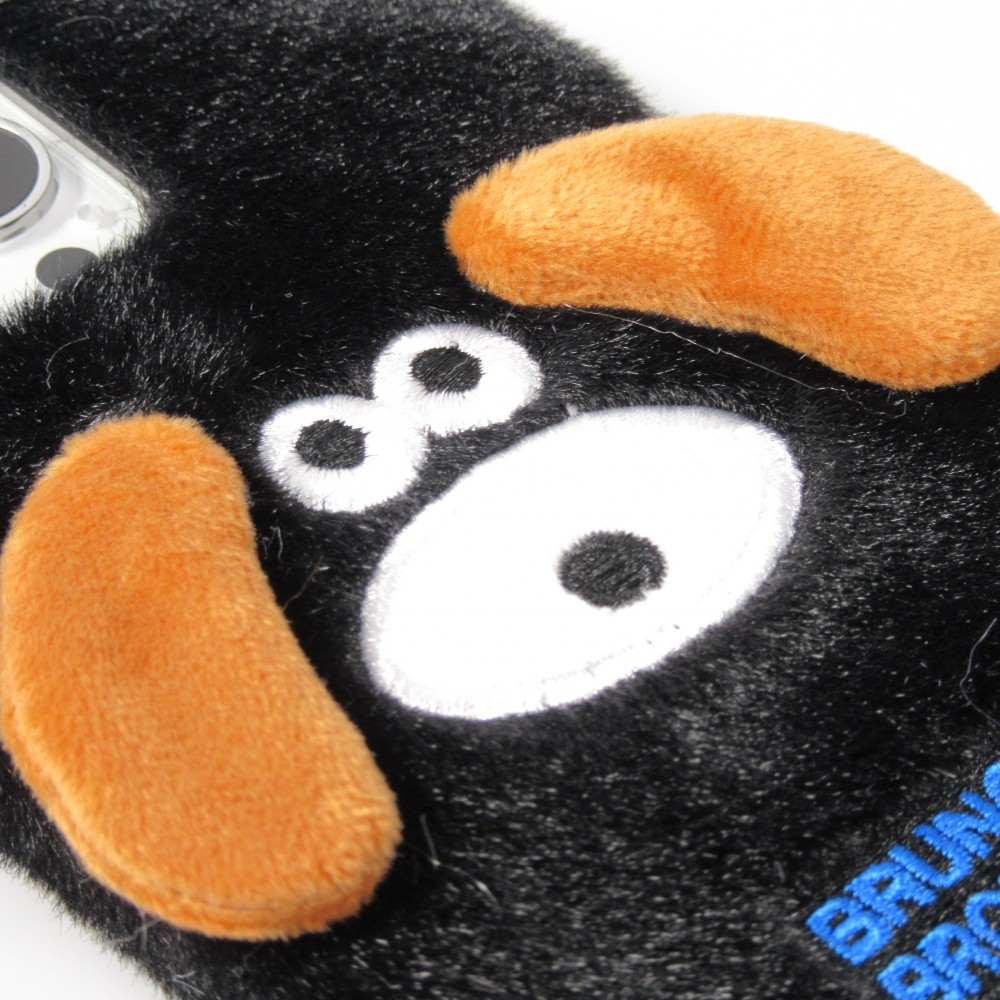 Coque iPhone 13 Pro Max - Peluche 3D Chien - Noir