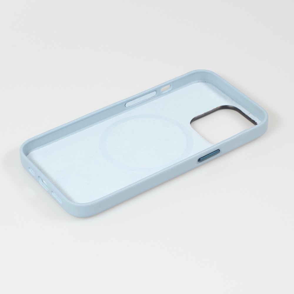 Coque iPhone 13 Pro - Qialino cuir véritable (compatible MagSafe) - Bleu clair