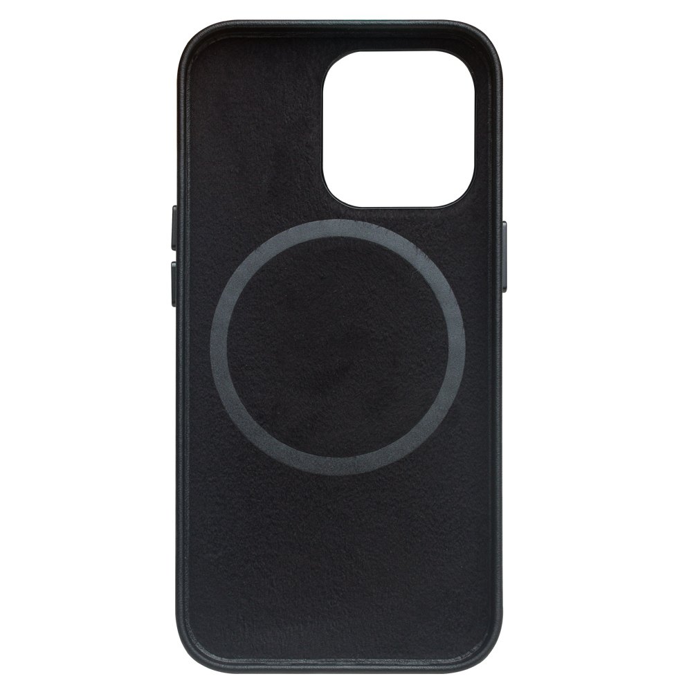 Coque iPhone 14 Pro - Qialino cuir véritable (compatible MagSafe) - Noir