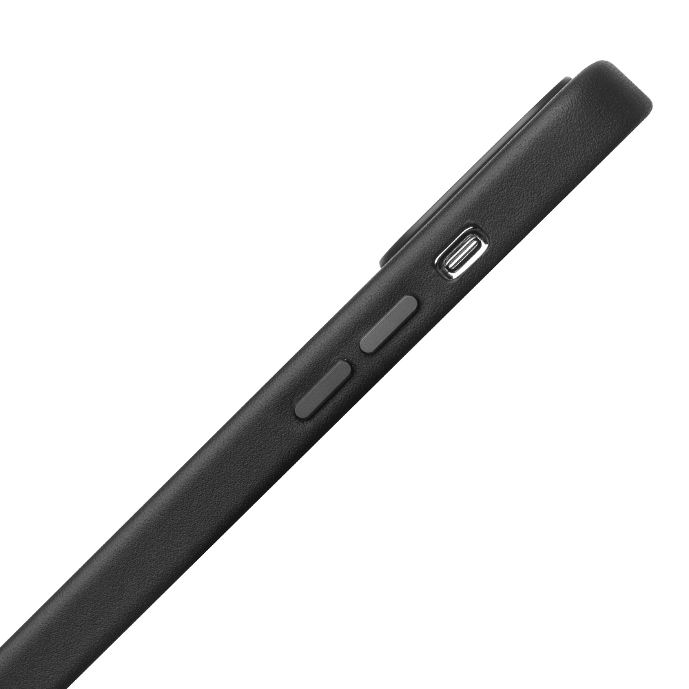 Coque iPhone 14 Pro - Qialino cuir véritable (compatible MagSafe) - Noir