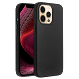 Coque iPhone 13 Pro - Qialino cuir véritable (compatible MagSafe) - Noir