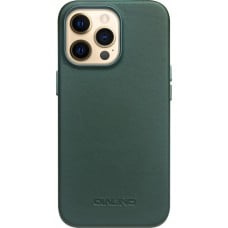 iPhone 14 Pro Case Hülle - Qialino Echtleder (MagSafe kompatibel) grün
