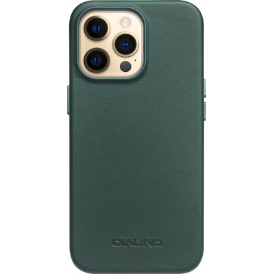 iPhone 13 Pro Max Case Hülle - Qialino Echtleder (MagSafe kompatibel) grün