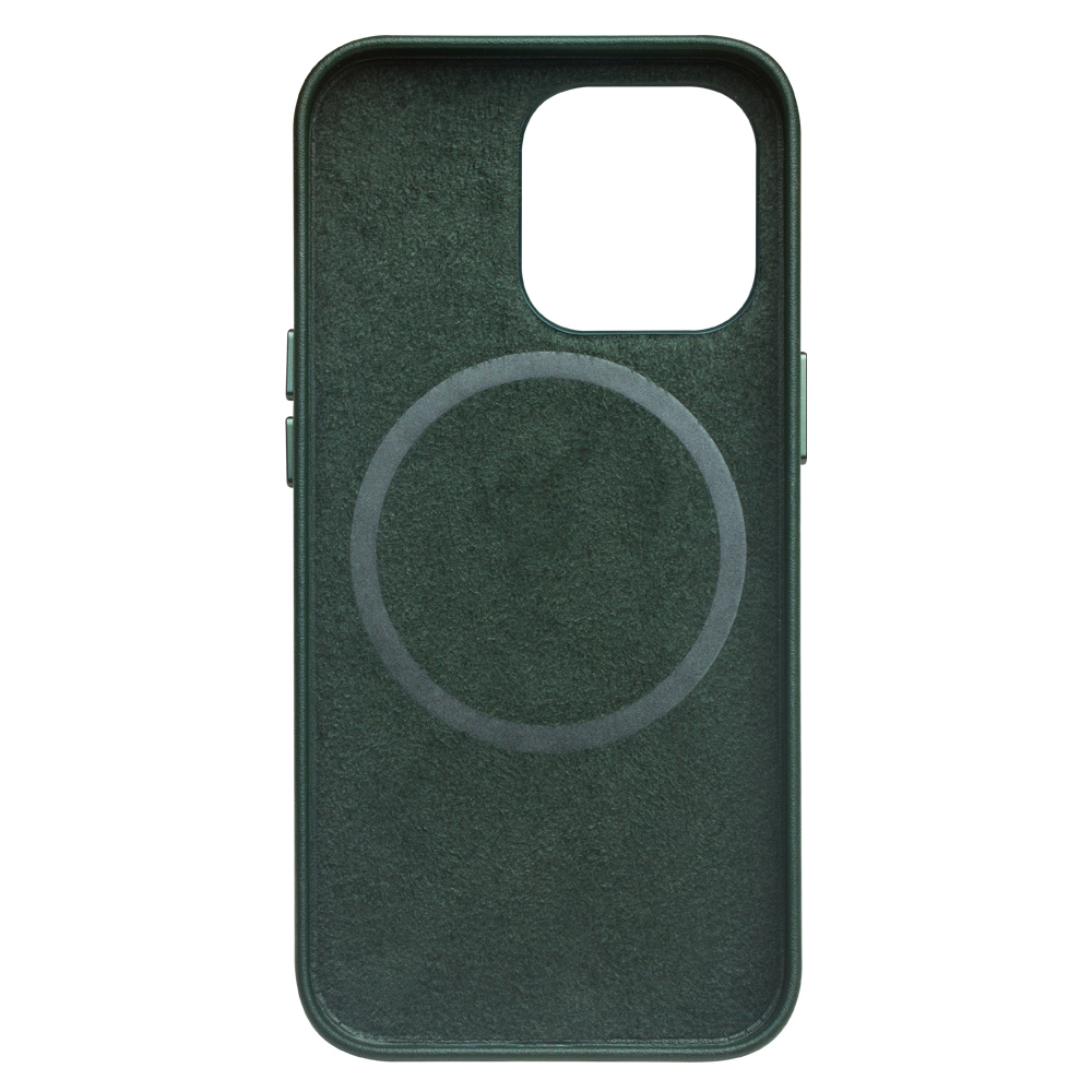 Coque iPhone 13 Pro Max - Qialino cuir véritable (compatible MagSafe) - Vert
