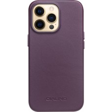 iPhone 13 Pro Case Hülle - Qialino Echtleder (MagSafe kompatibel) - Violett