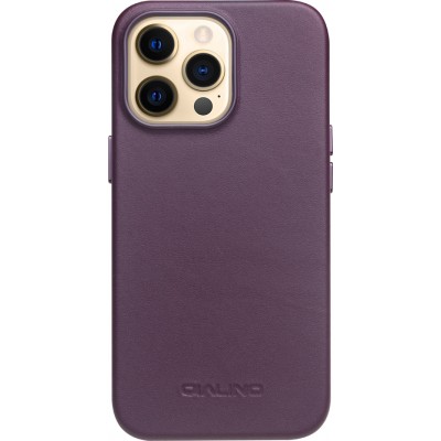 Coque iPhone 13 Pro - Qialino cuir véritable (compatible MagSafe) - Violet