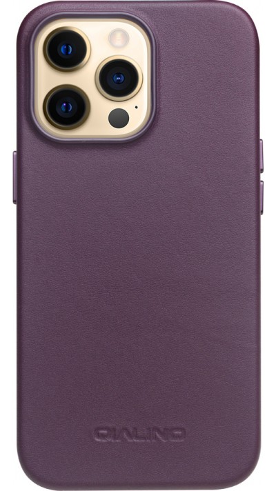 iPhone 13 Pro Max Case Hülle - Qialino Echtleder (MagSafe kompatibel) - Violett