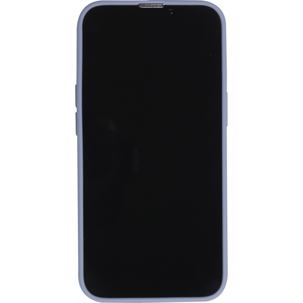 Coque iPhone 14 Pro Max - Silicone Mat Coeur doré - Bleu